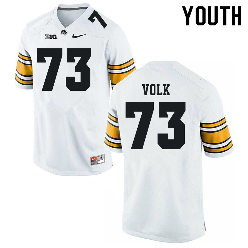 Youth #73 Josh Volk Iowa Hawkeyes College Football Jerseys Sale-White